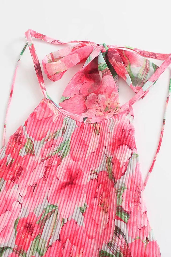 Langes böhmisches rosa Kleid – Ophélie