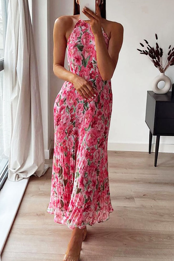 Langes böhmisches rosa Kleid – Ophélie
