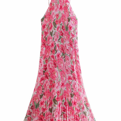 Langes böhmisches rosa Kleid – Ophélie