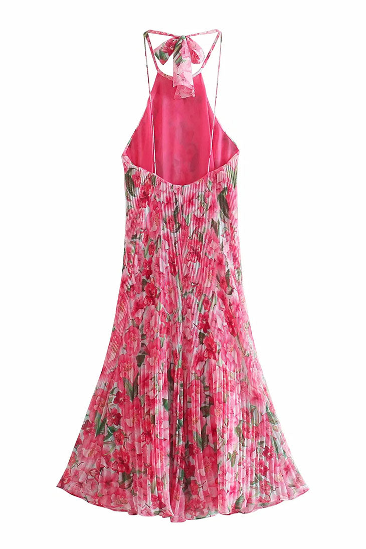 Langes böhmisches rosa Kleid – Ophélie
