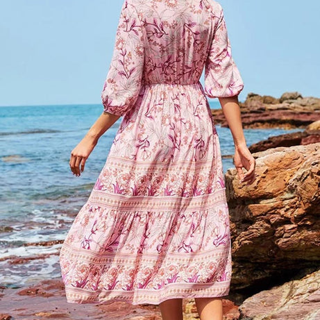 Robe Longue Bohème Vieux Rose - Effie