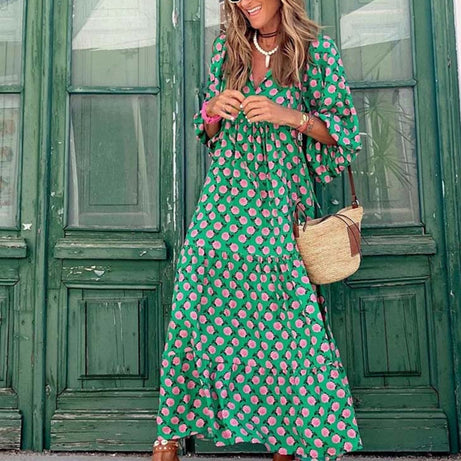 Lila böhmisches langes Kleid - Garance