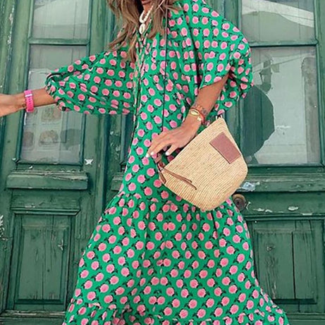 Lila böhmisches langes Kleid - Garance