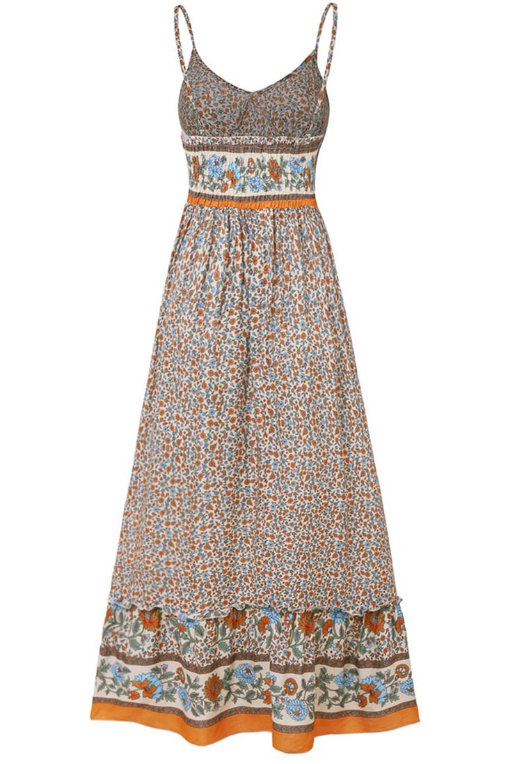 Langes böhmisches Kleid im Empire-Schnitt – Suzanne