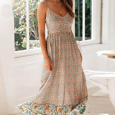Langes böhmisches Kleid im Empire-Schnitt – Suzanne
