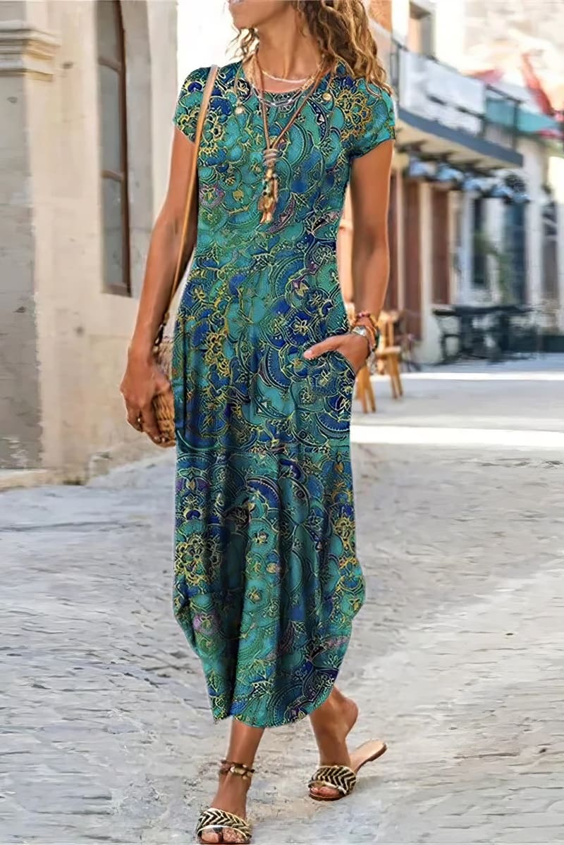 Langes Bohemian-Chic-Sommerkleid – Daphné