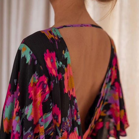 Long Short Sleeve Bohemian Dress - Faustine