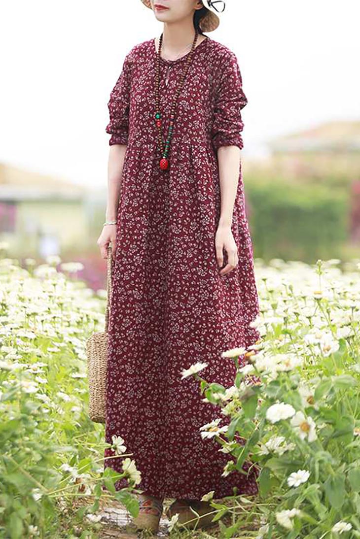 Robe Longue Manche Longue Bohème - Albane