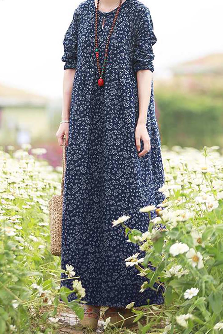 Robe Longue Manche Longue Bohème - Albane