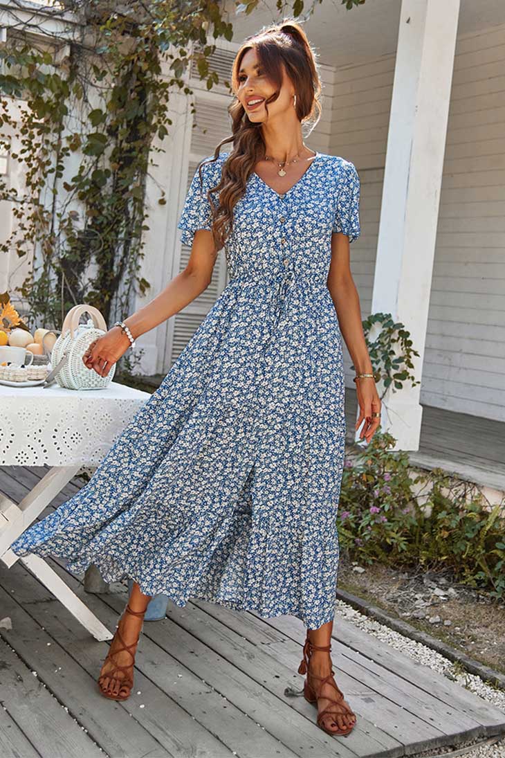 Langes Vintage-Bohemian-Kleid - Léopoldine