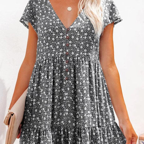Robe à Motif Bohème Petites Fleurs - Cléophée