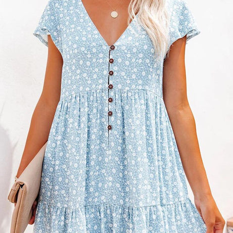 Robe à Motif Bohème Petites Fleurs - Cléophée