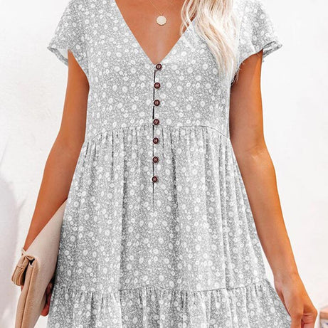 Robe à Motif Bohème Petites Fleurs - Cléophée