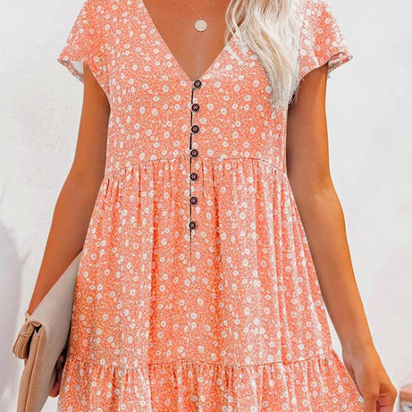 Robe à Motif Bohème Petites Fleurs - Cléophée