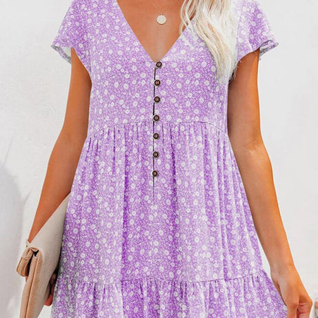 Robe à Motif Bohème Petites Fleurs - Cléophée