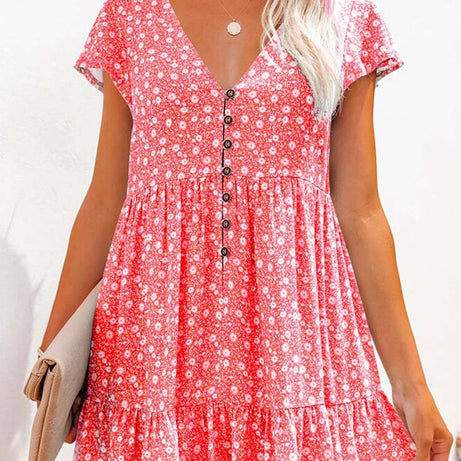 Robe à Motif Bohème Petites Fleurs - Cléophée