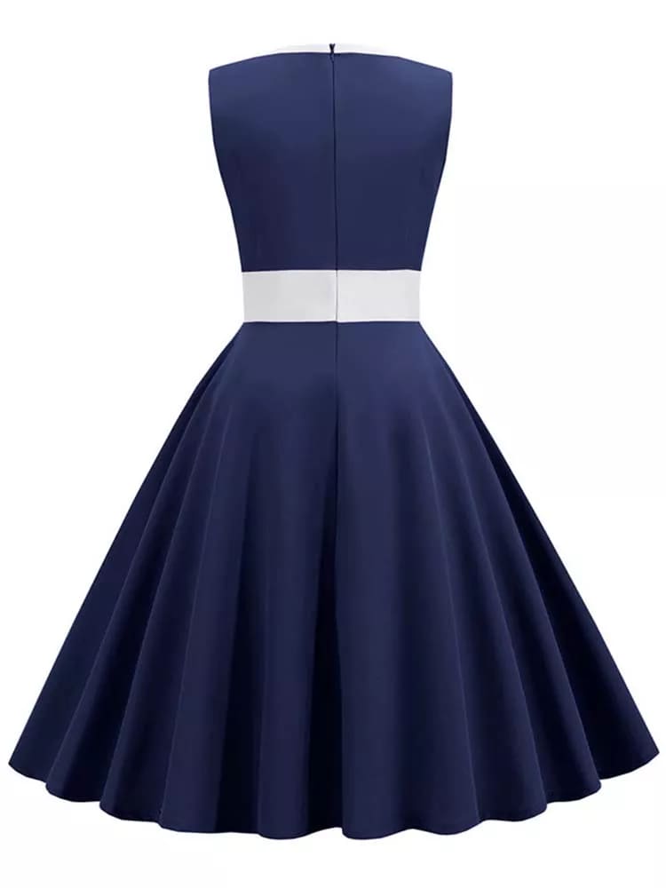 Robe vintage Bleu Marine à Boutons