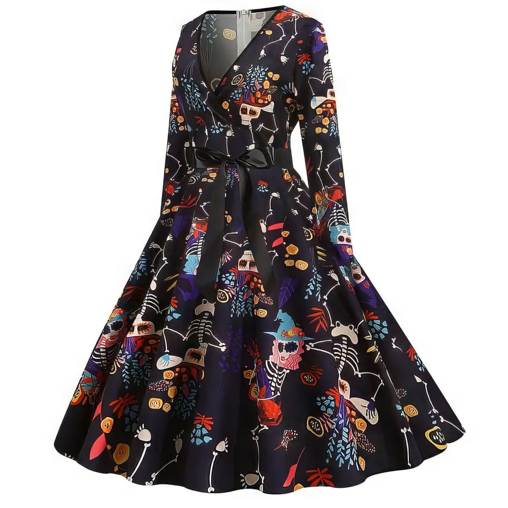 Robe vintage Squelettes Halloween