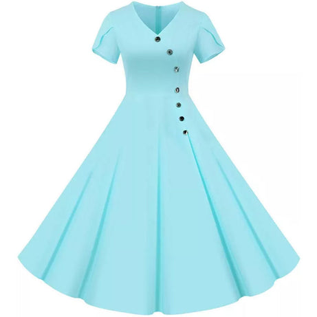Robe vintage Boutons Asymétriques
