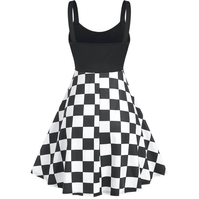 Robe Vintage Boutons à Damier