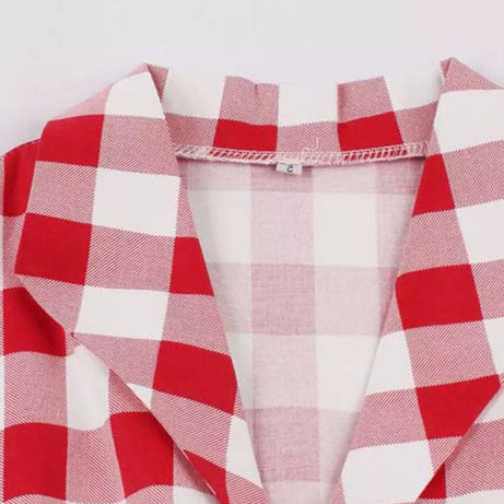Robe vintage à Carreaux Rouge et Blanche