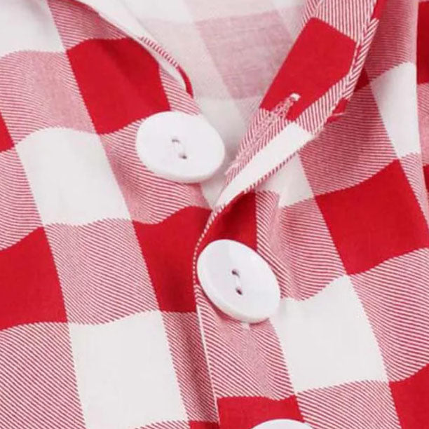 Robe vintage à Carreaux Rouge et Blanche