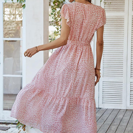 Robe Bohème Chic Rose Poudre - Claire