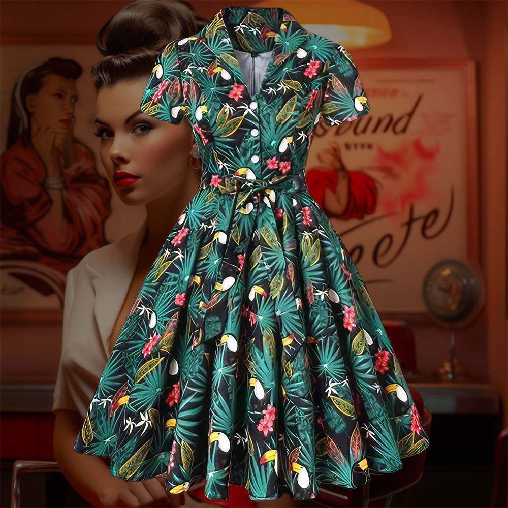 Tropisches Vintage-Kleid