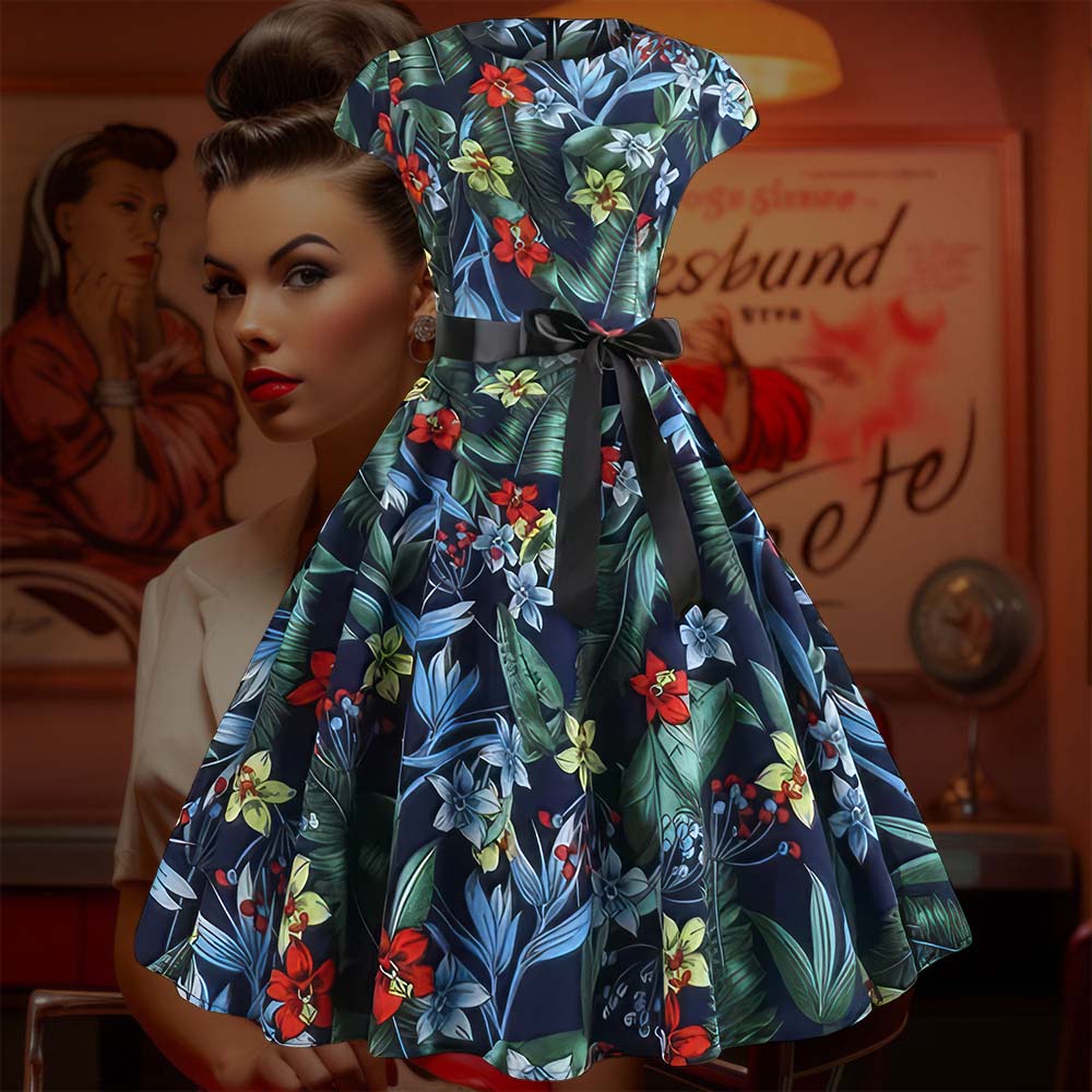 Robe vintage Bleue et Verte