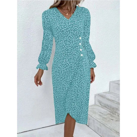 H-förmiges, florales, plissiertes Bohemian-Kleid für Damen