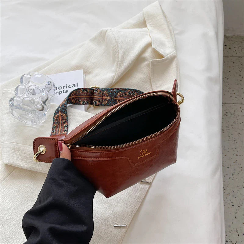 Sac à main banane cuir femme bordeaux
