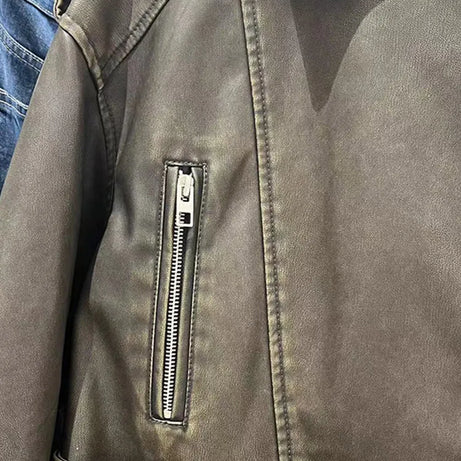 Kurze Damenjacke aus PU-Kunstleder