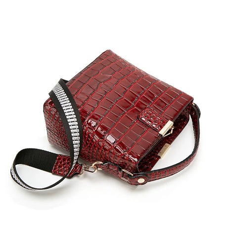 Sac Verni Effet Peau de Crocodile