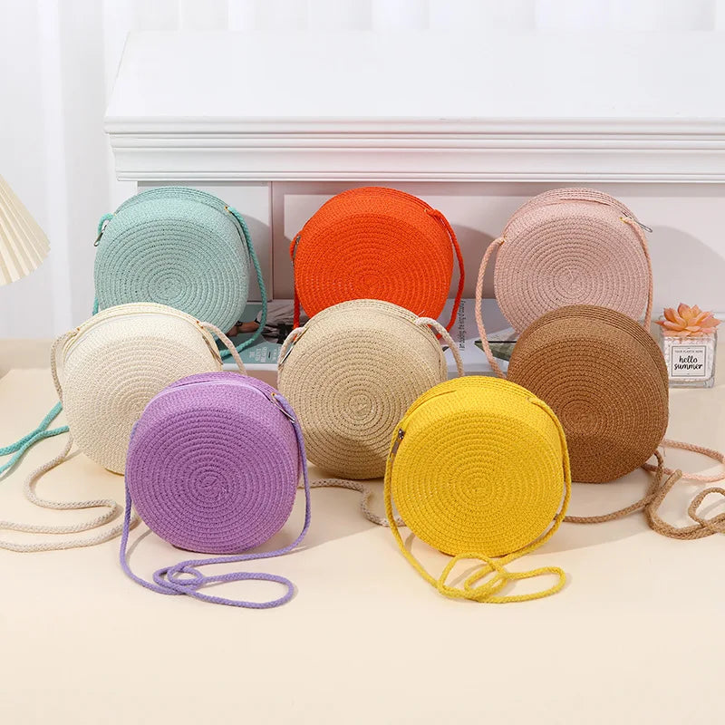 Petit Sac Rond en Paille