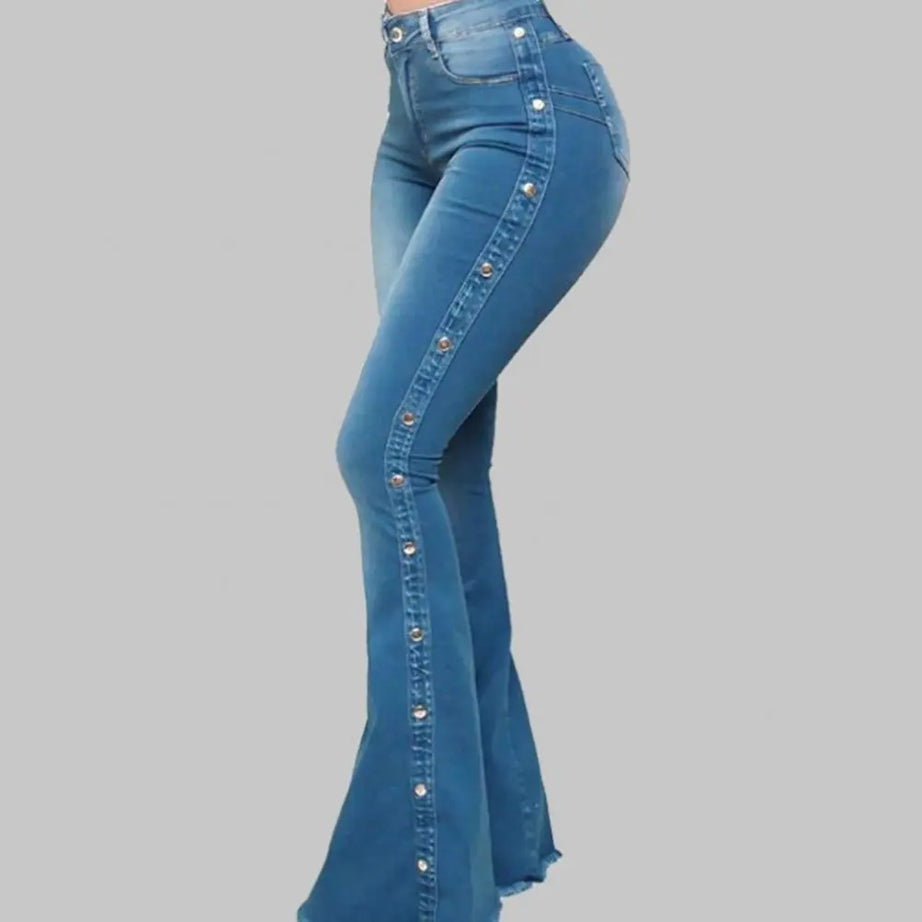 Heer Damen-Jeans mit mittelhohem Bund und ausgestelltem Bein