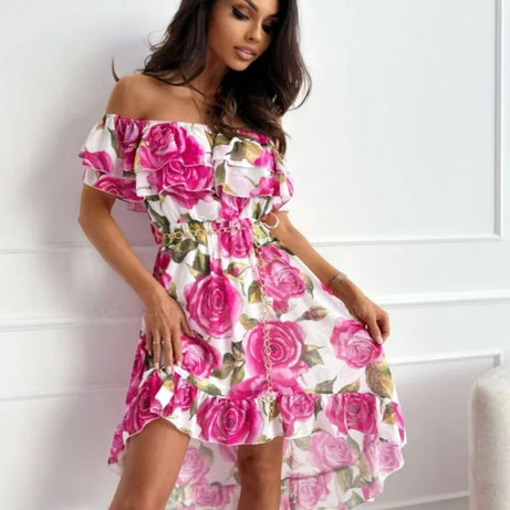 Elegantes Bohemian-Kleid mit Blumendruck für Damen