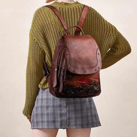 Sac à Main et à Dos Femme Vintage avec Dessin