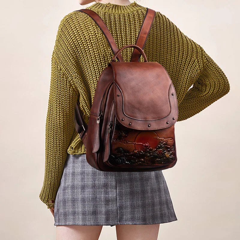 Sac à Main et à Dos Femme Vintage avec Dessin