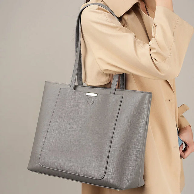 Sac à main cuir souple gris