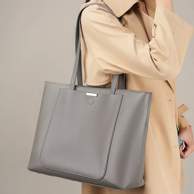 Sac à main cuir souple gris
