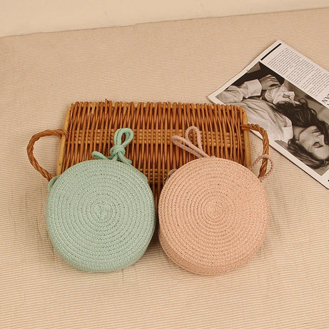 Petit Sac Rond en Paille