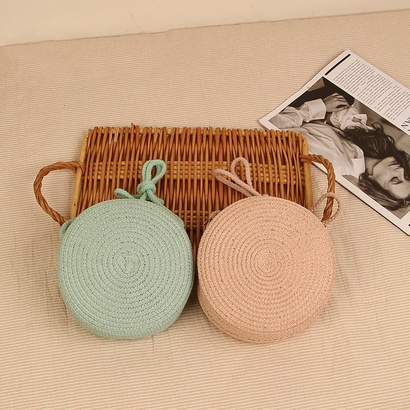 Petit Sac Rond en Paille