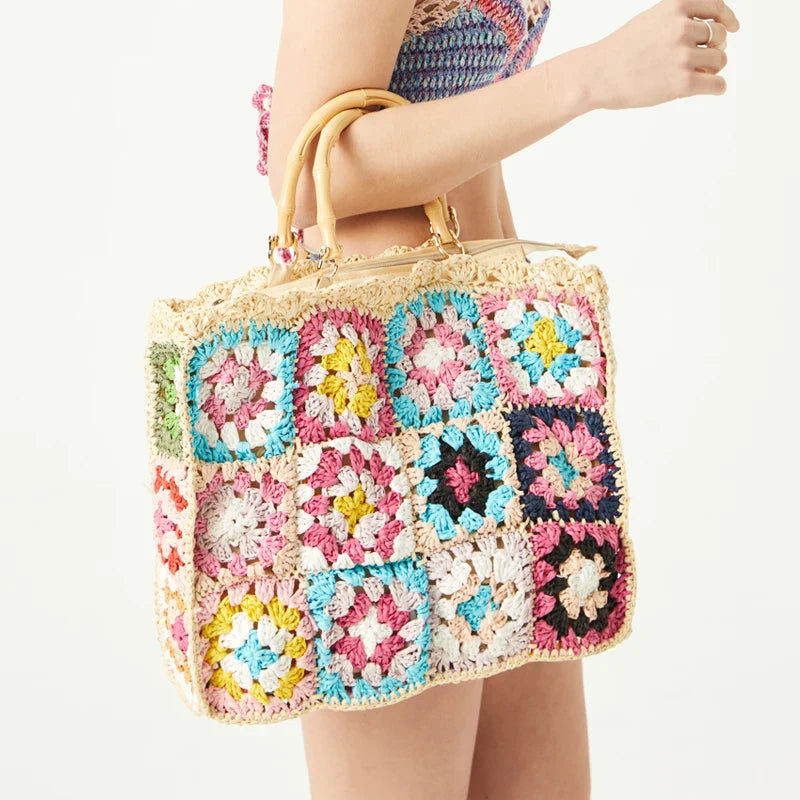Cabas sac à main crochet