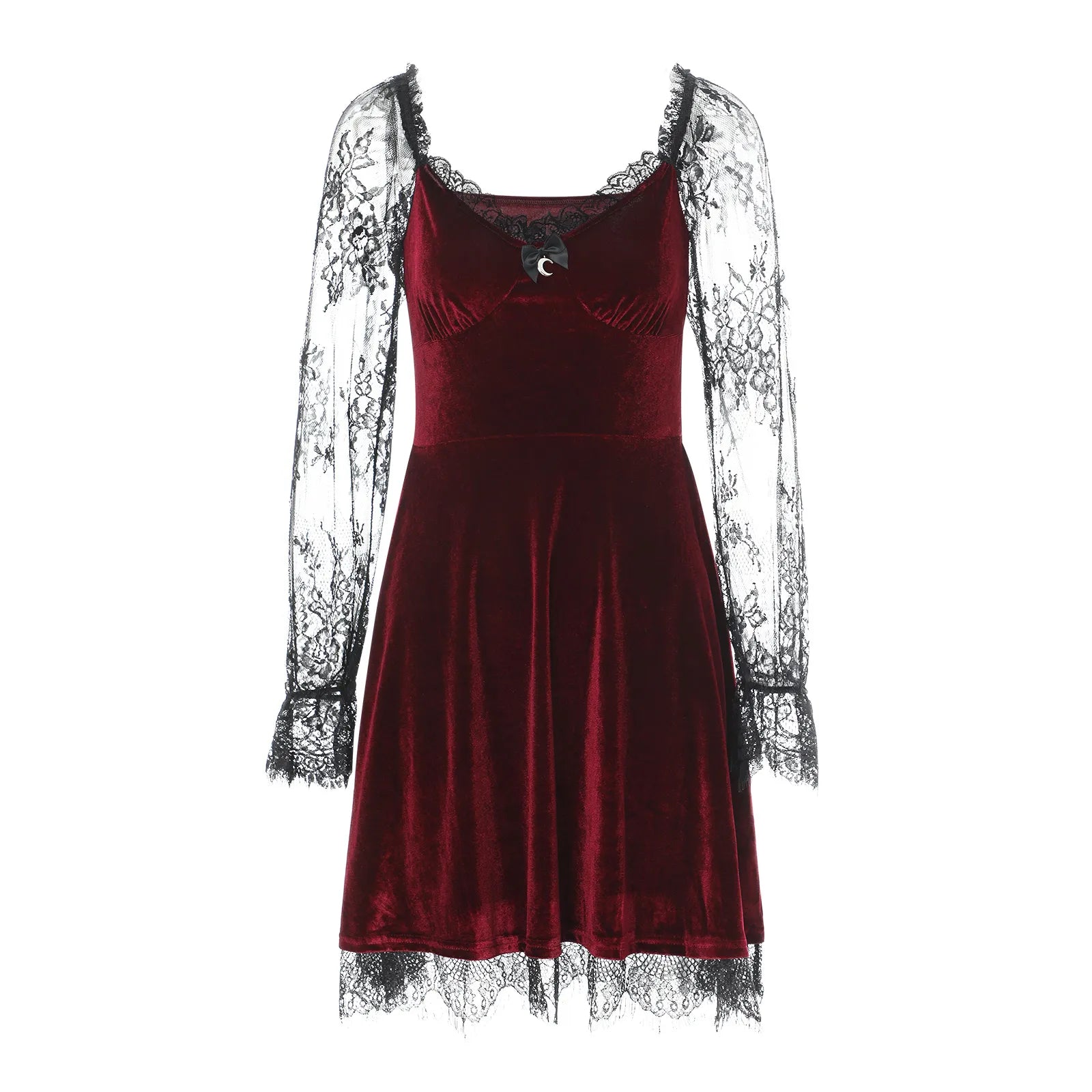 Mini robe gothique noire Grunge pour femme