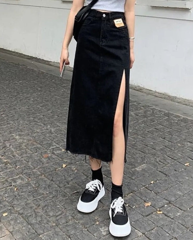 Maxi-Jeansrock