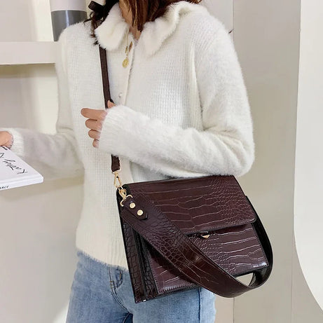 Sac Bandoulière Effet Croco