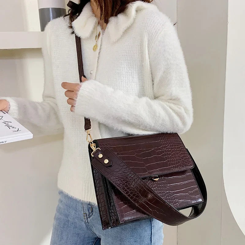 Sac Bandoulière Effet Croco