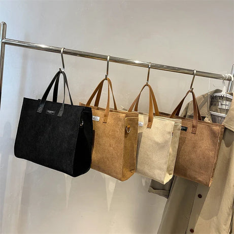Sac Cabas Velours Cotelé