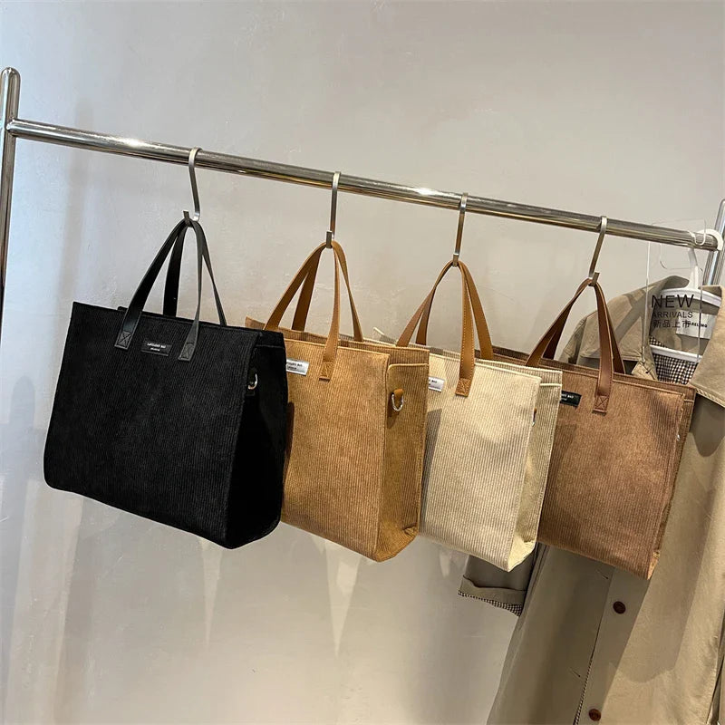 Sac Cabas Velours Cotelé
