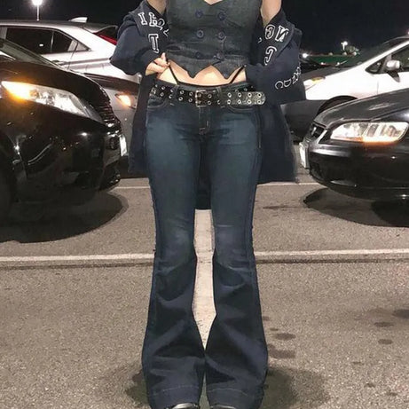 Jean évasé Y2K pour femme Yacky